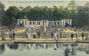 c1910 Berlin Germany hand colored park rose garden 1909 Postcard 4369