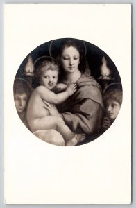 Madonna of the Candelabra by Raphael Walters Art Gallery RPPC Postcard L48
