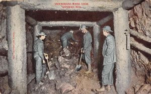 Ishpeming Michigan Underground Mining Scene Color Lithograph Vintage PC U5200