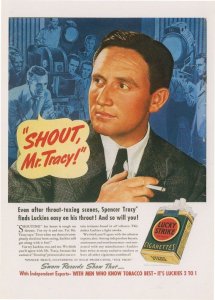 Spencer Tracy Test Pilot Lucky Strike Cigarettes Advertising Postcard