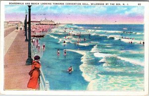 Postcard BEACH SCENE Wildwood New Jersey NJ AN2692