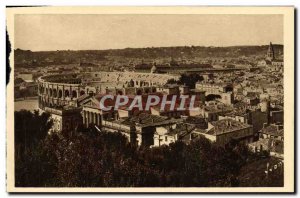 Old Postcard Nimes Vue Generale on the City and the Arenes