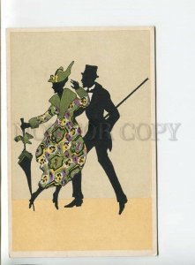 438357 Art Deco SILHOUETTE Dancer by Marte GRAF Vintage postcard RARE #54-6