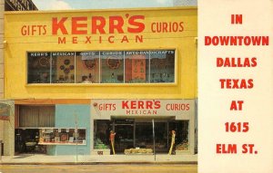 KERR'S CURIOS Mexican Gifts DALLAS Texas Roadside Shop c1950s Vintage Postcard