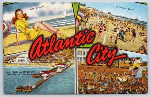 Miss Behave Beach Pier Auditorium Pigeons Atlantic City New Jersey NJ Postcard