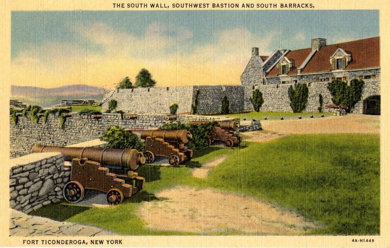 NY - Fort Ticonderoga. South Wall, Bastion & Barracks