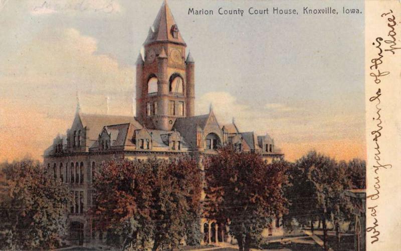 Knoxville Iowa Marion Court House Birdseye View Antique Postcard K55305