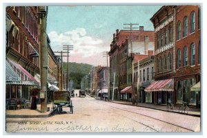 1907 Main Street Warehouse Trolley Stores Little Falls NY Rotograph Postcard