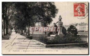 Old Postcard Lesage monument Vannes Promenade Rabin