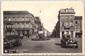 Tirlemont Rue De La Station Tienen Belgium Restaurant du Nouveau Monde Postcard