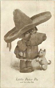 Artist impression 1913 Comic Humor Little Peter Pie Dog Fido Postcard 7243