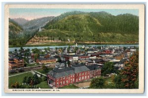 c1930's Bird's Eye View Of Montgomery West Virginia WV Bird Scene Postcard