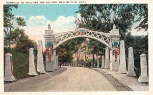 Vintage Postcard View Memorial To Soldiers & Sailors New Britain Connecticut CT