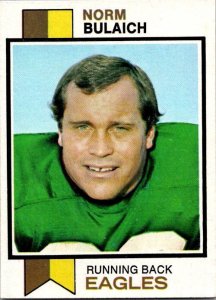 1973 Topps Football Card Norm Bulach Philadelphia Eagles sk2436