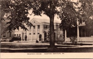 VINTAGE POSTCARD RUSTEE'S HOUSE AT THE HAMPTON INSTITUTE ALBERTYPE c. 1920s