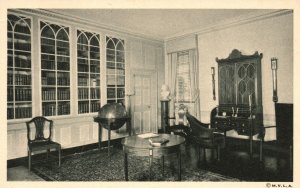 Vintage Postcard 1920's Washington's Library At Mount Vernon Virginia VA