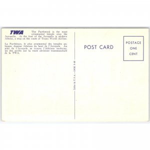 Postcard Acropolis Athens Greece Trans World Airline