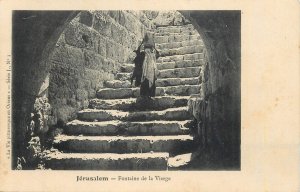 Israel Jerusalem - Fountain of the Virgin old postcard