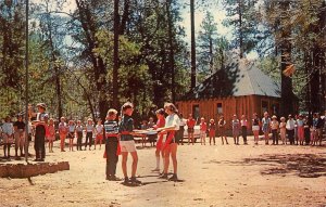 Barton Flats California Flag Ceremony At Camp Tautona, Photochrome PC U12672