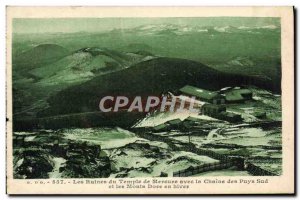 Old Postcard Ruins of Temple of Mercury with the South Chain of Puys and Mont...