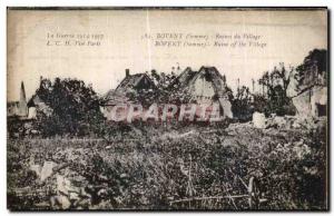 Old Postcard Bovent (Somme) village Ruins