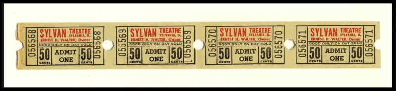 4 Sylvan Movie Theatre Tickets, Sylvania, Ohio/OH, 1950's?