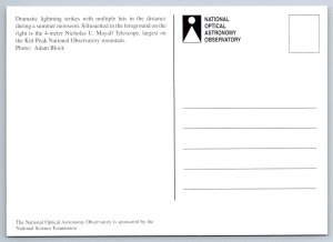 Lightning At Kitt Peak Observatories, Arizona, Chrome Postcard