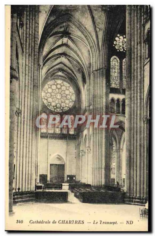 Postcard Old Cathedral of Chartres the Transept