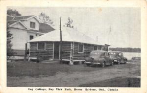 Honey Harbour Ontario Canada Log Cottage Bay View Park Antique Postcard K99036