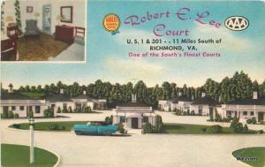 1940s Robert E Lee Court automobiles Butler postcard 9851