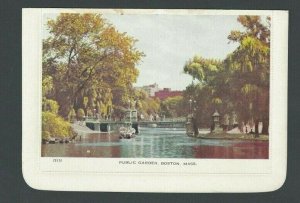 Ca 1930 Boston MA Public Gardens On Illustrated Letter Card W/Data--