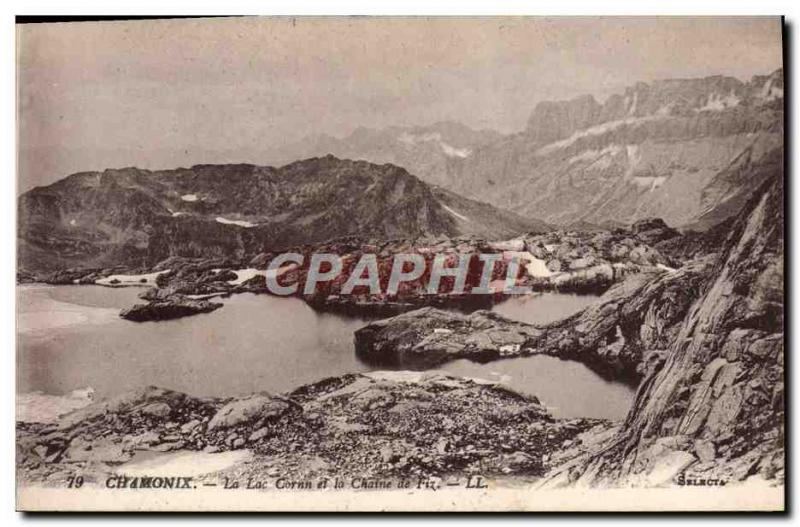 Old Postcard The Lake Cornn Chamonix and the Chaine de Fiz