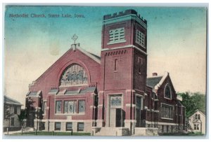 1913 Exterior View Methodist Church Storm Lake Iowa IA Vintage Antique Postcard