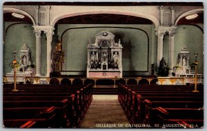 St. Augustine Florida 1917 Postcard Interior of Cathedral