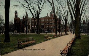 Haverhill MA City Hall Park c1910 Postcard