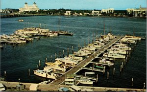 Vtg 1960s Yacht Basin Lakefront West Palm Beach Florida FL Unused Postcard