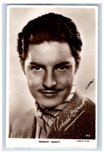 c1940 RPPC Actor Robert Donat Vintage Postcard F6E