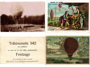 BALLONS, BALLOONS AIRCRAFT AVIATION 24 PHOTOS & LITHO TRADE CARDS