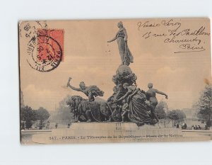 Postcard Le Triomphe de la République Place de la Nation Paris France