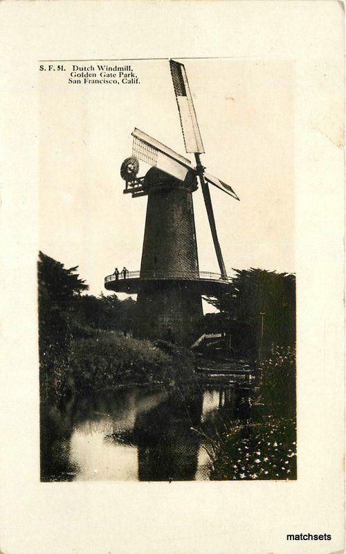 1920s Dutch Windmill Golden Gate Park San Francisco California RPPC 11439