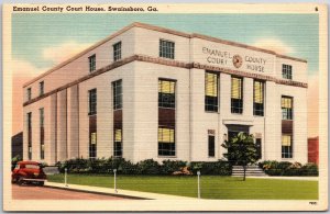 Swainsboro Georgia GA, Emanuel County Court House Building, Vintage Postcard