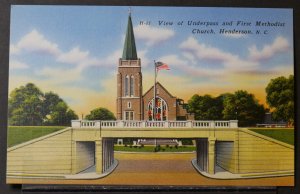 Henderson, NC - View of Underpass and First Methodist Church