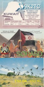 Somali Democratic Republic Kuwait 2x Radio QSL Card + Ephemera