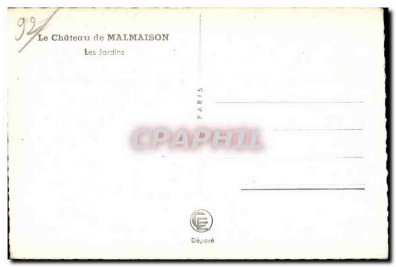 Old Postcard The castle of Malmaison