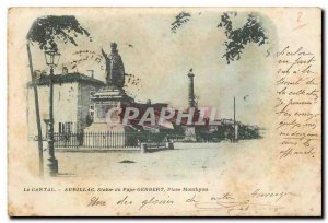 Old Postcard Aurillac Cantal Statue of Pope Gerbert Place Montlyon