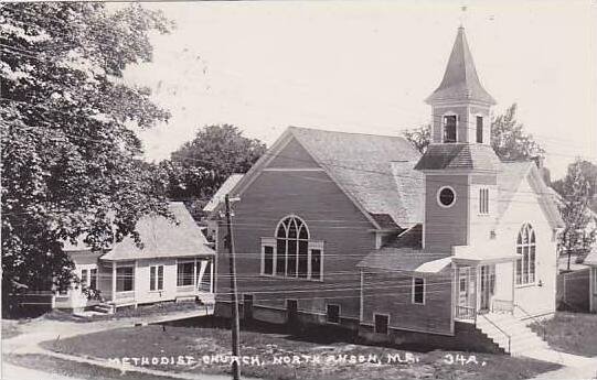 Maine North Anson Methodist Church Real Photo RPPC