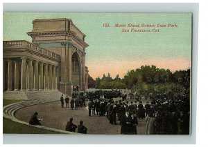 1907-15 Postcard  Music Stand Golden Gate Park San Francisco CA Victorian Attire 