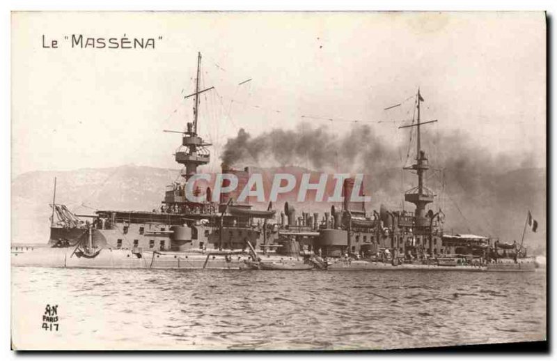 Postcard Old Boat Massena Breastplate of squadron