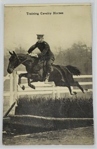 Training Cavalry Horses Camp Travis Texas 1918 to Supply Okla Postcard P13