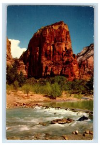 Vintage Angels Landing And The Virgin River, Zion National Park. Postcard F123E